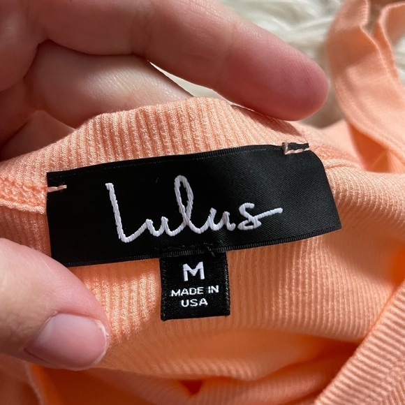 LULU’S Slice Of Heaven Peach Ribbed Tank Top - Picture 3 of 3
